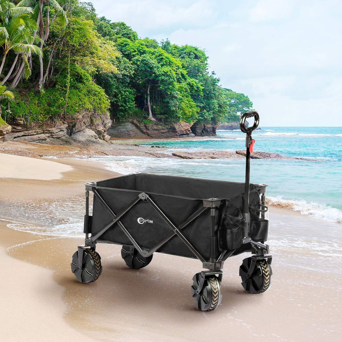 Blue 8 Wheels Folding Collapsible Wagon K7413