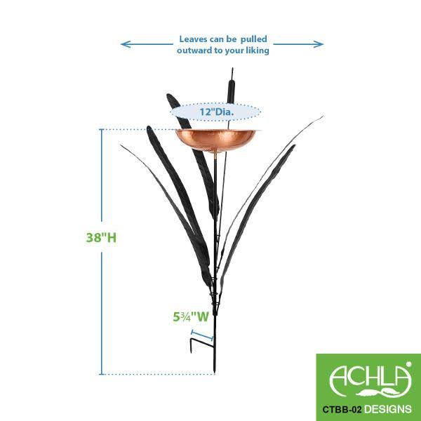 Double Cattail Birdbath K5075