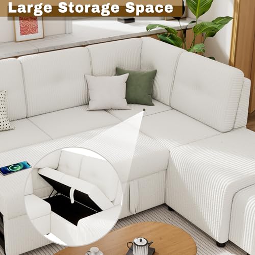 Reversible Sleeper Sectional Sofa with Storage Chaise Z3284