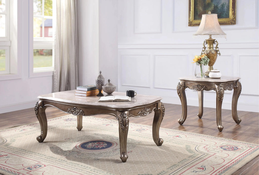 Beige Marble Coffee Table + 2 End Tables N622