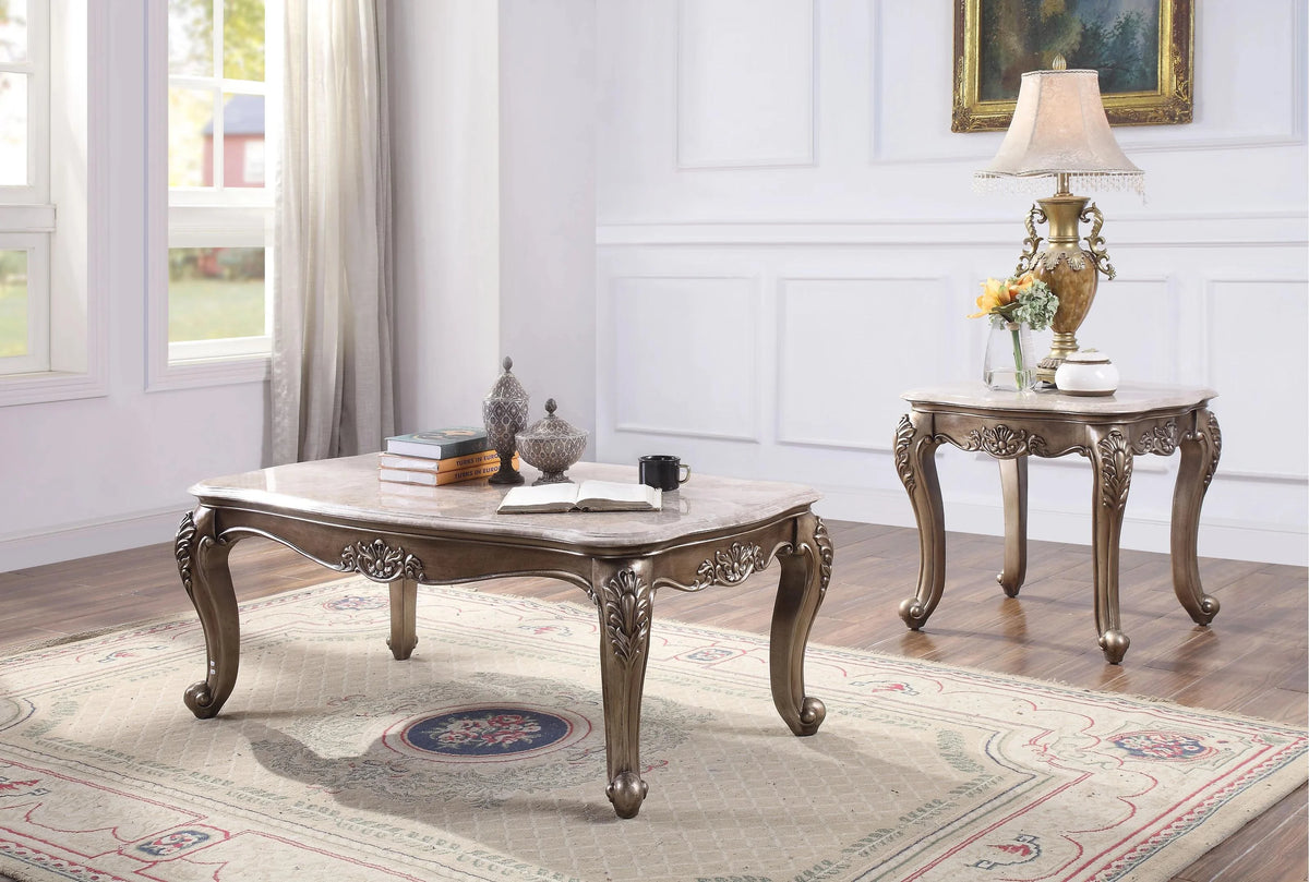 Beige Marble Coffee Table + 2 End Tables N622