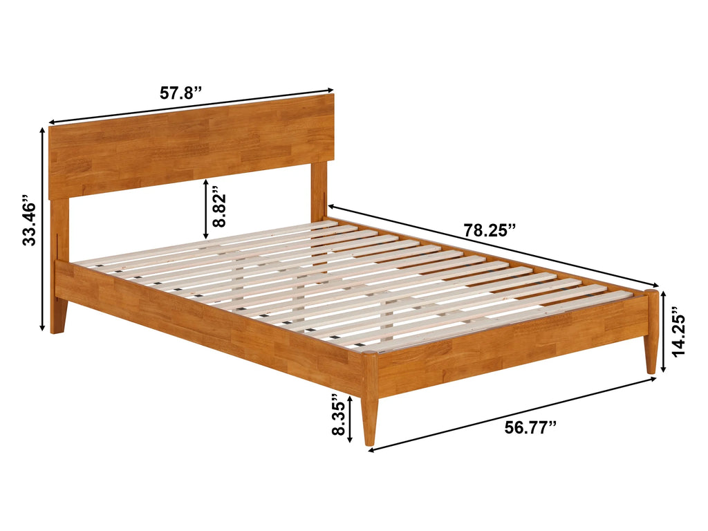 Solid Wood Low Profile Platform Bed V9072