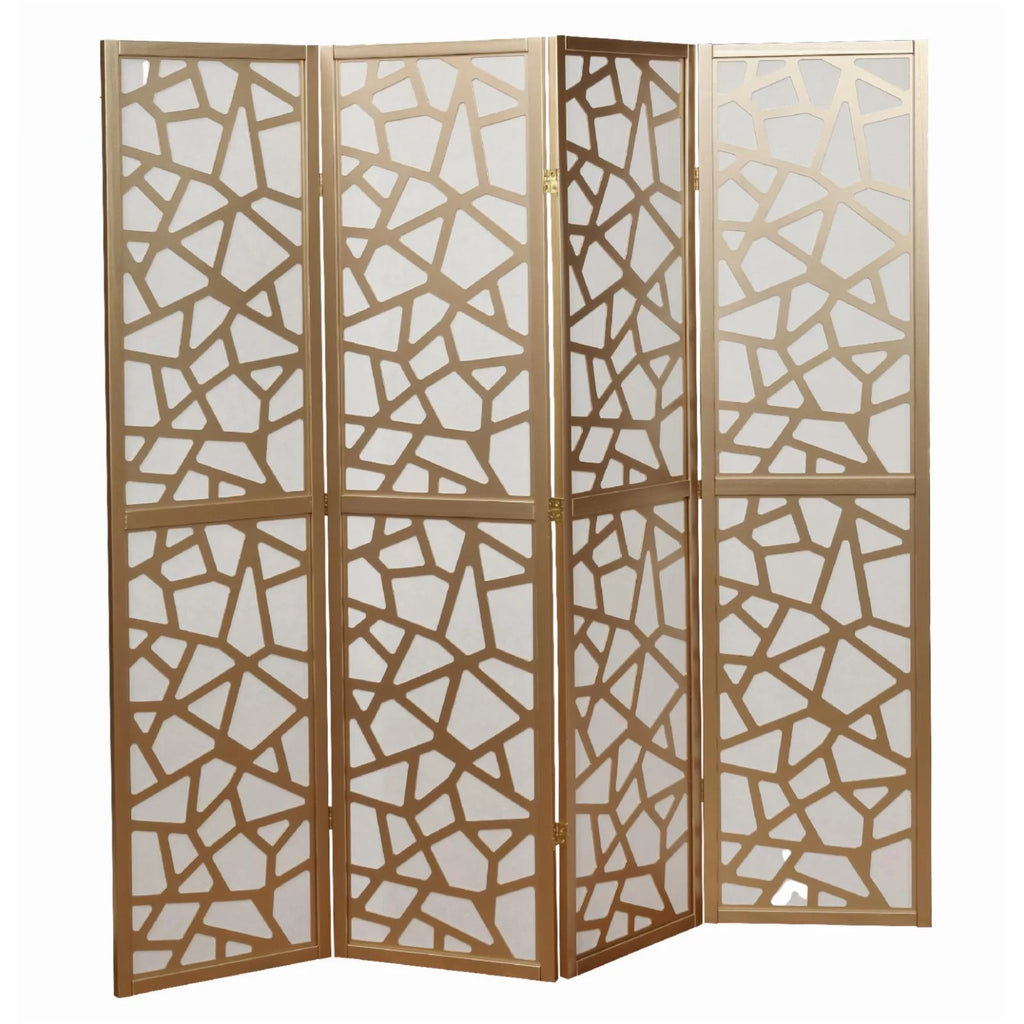 4 Panel Wood Frame Room Divider D80289