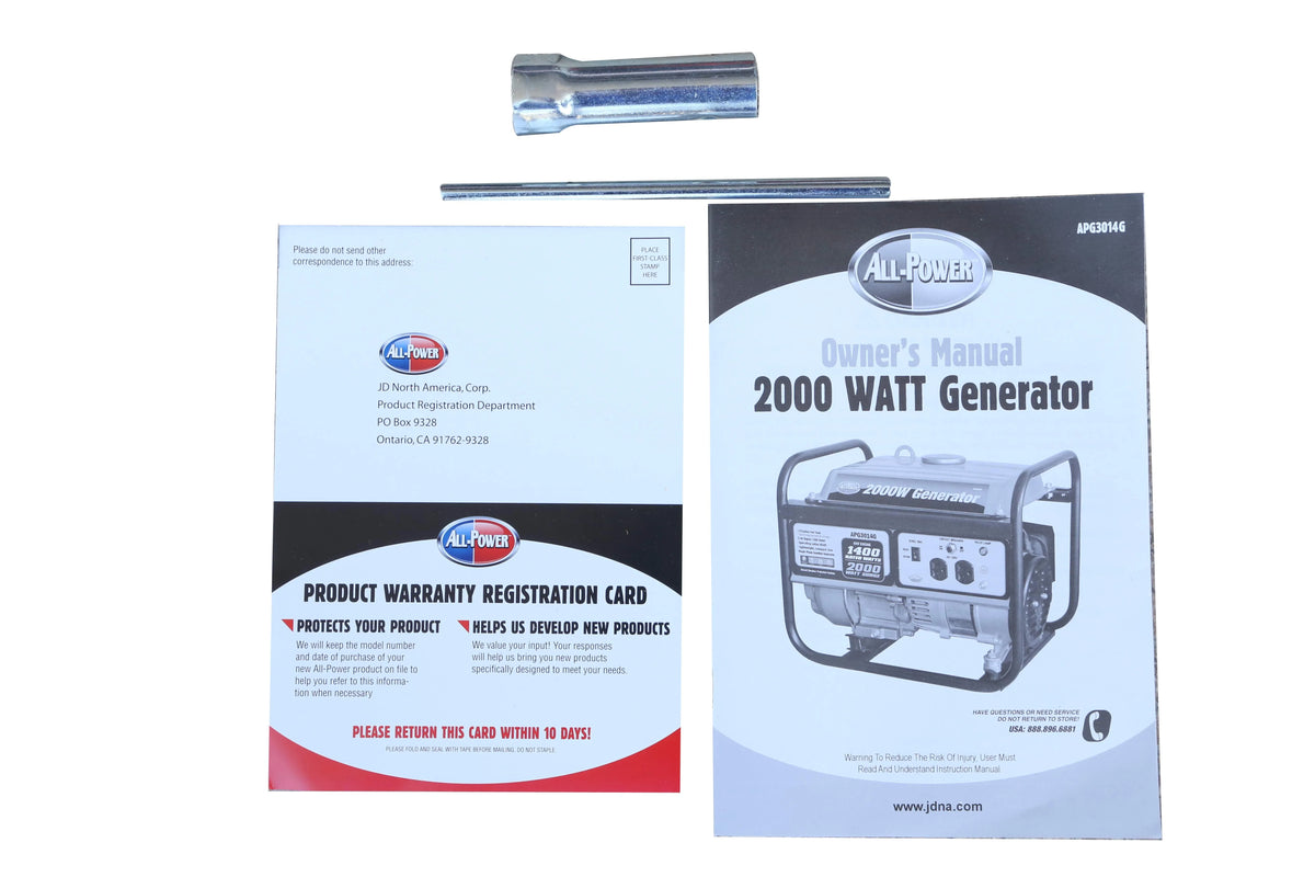 2000 Watt Portable Gas Powered Generator S71818