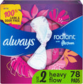 Lightly Scented Feminine Pads with Wings, 78 Count G46391