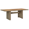 Acacia Wood Top Poly Rattan Steel Patio Dining Table Z996