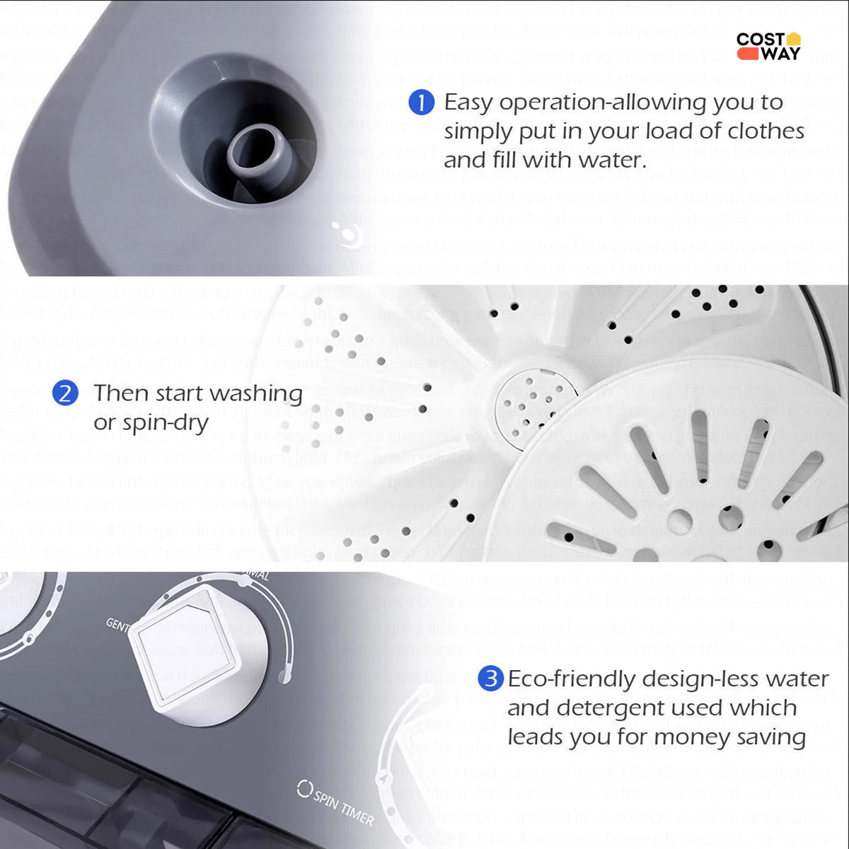 Portable Mini Compact Twin Tub Washing Machine T845