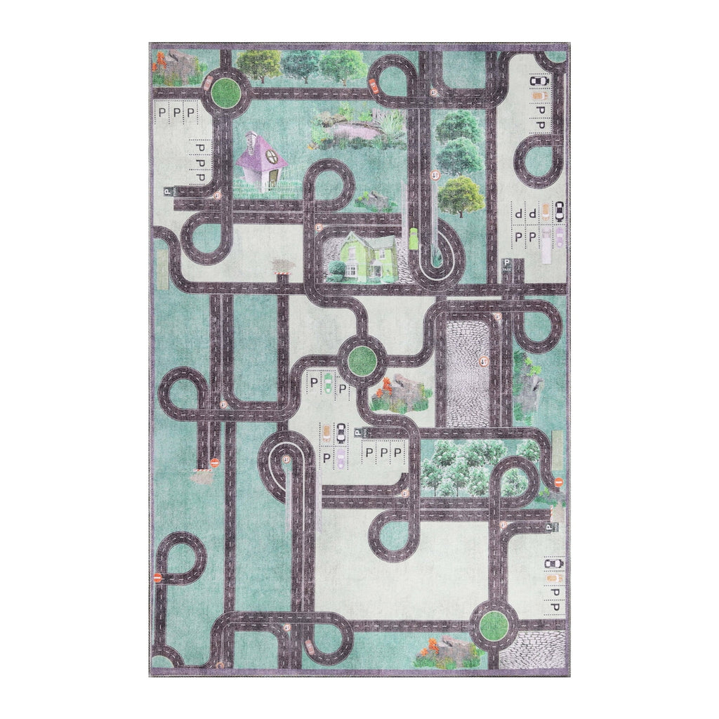 Pine Green 8' x 10' Kids Indoor Area Rug Z9935