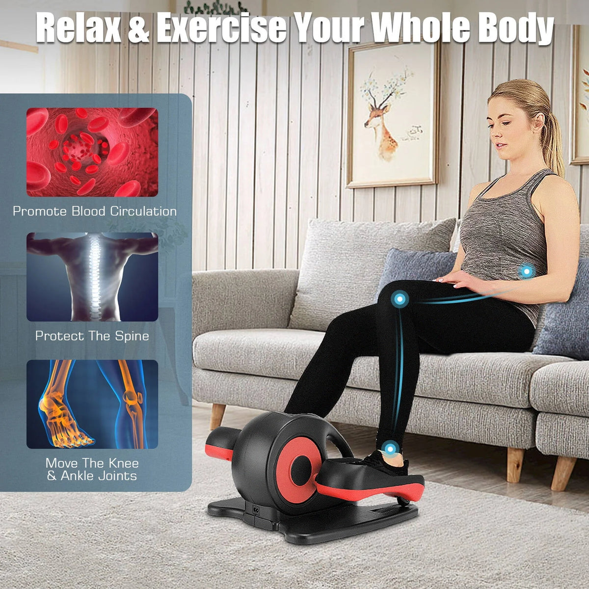 Under Desk Elliptical Pedal Exerciser with Remote & Data Monitor Q539845
