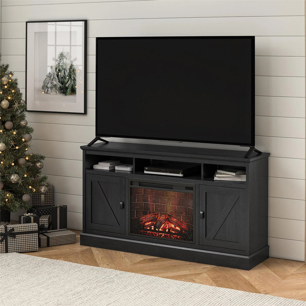 Black Oak Electric Fireplace TV Stand C9483