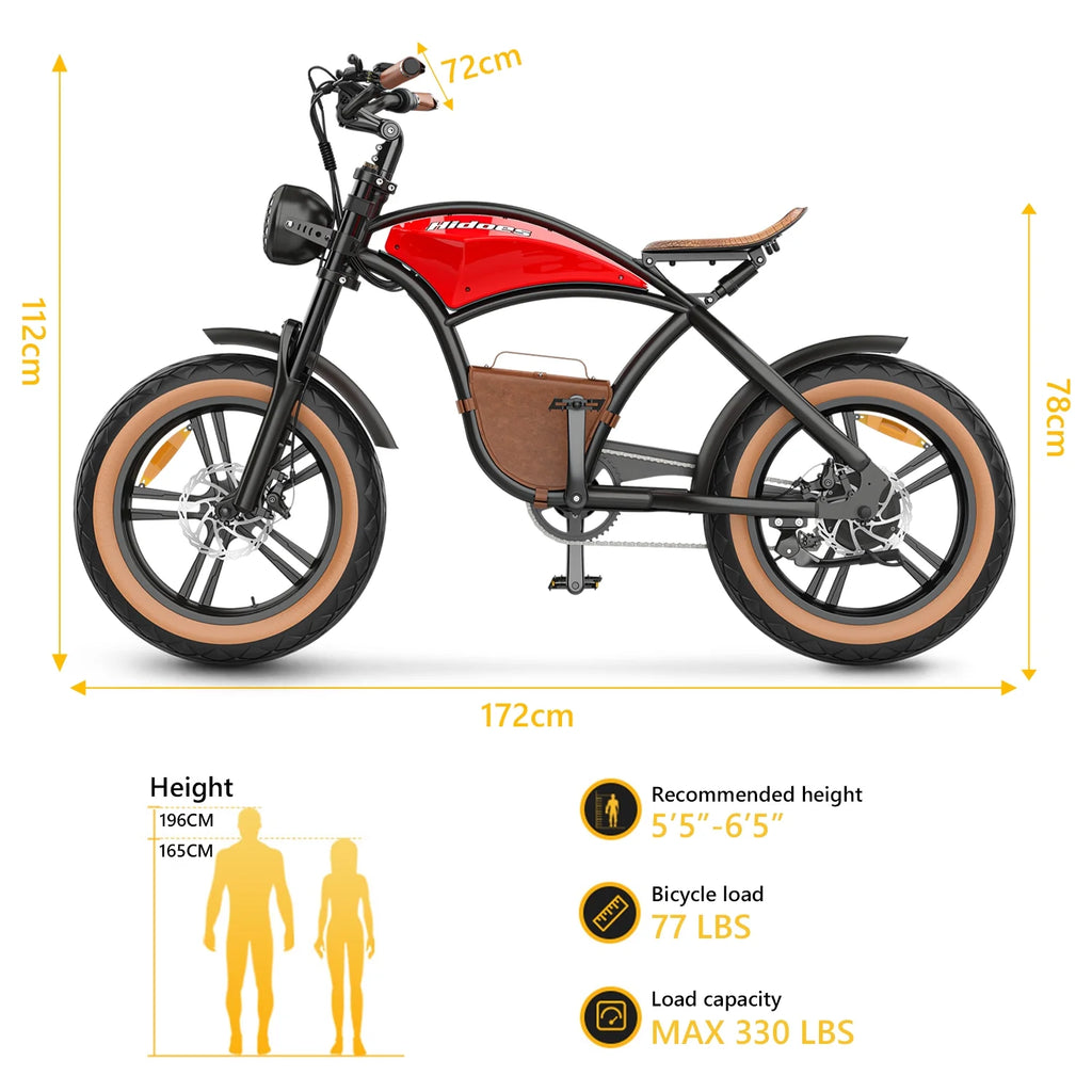 Electric E-bike with 26 Fat Tires & 7-Speeds T227