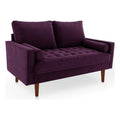Purple Velvet Upholstered Loveseat Y394132