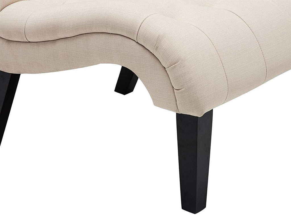 Accent Chairs Set of 2 Upholstered Tufted Curved Backrest Fabric with Wood Legs Gray X8377