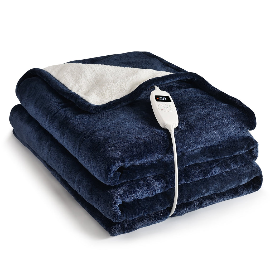 50" x 60" Blue Fleece Heated Throw Blanket N18389