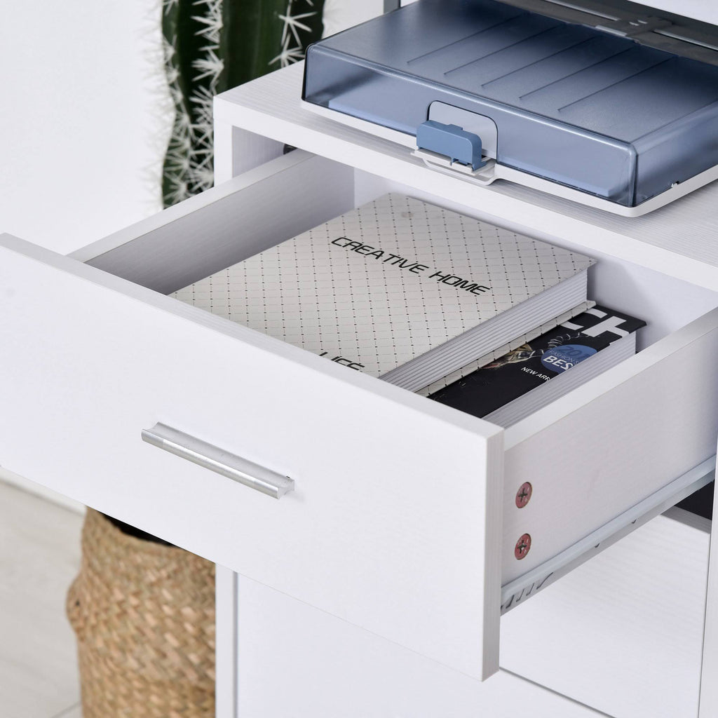 White 3-Drawer Wooden File Cabinet V9449