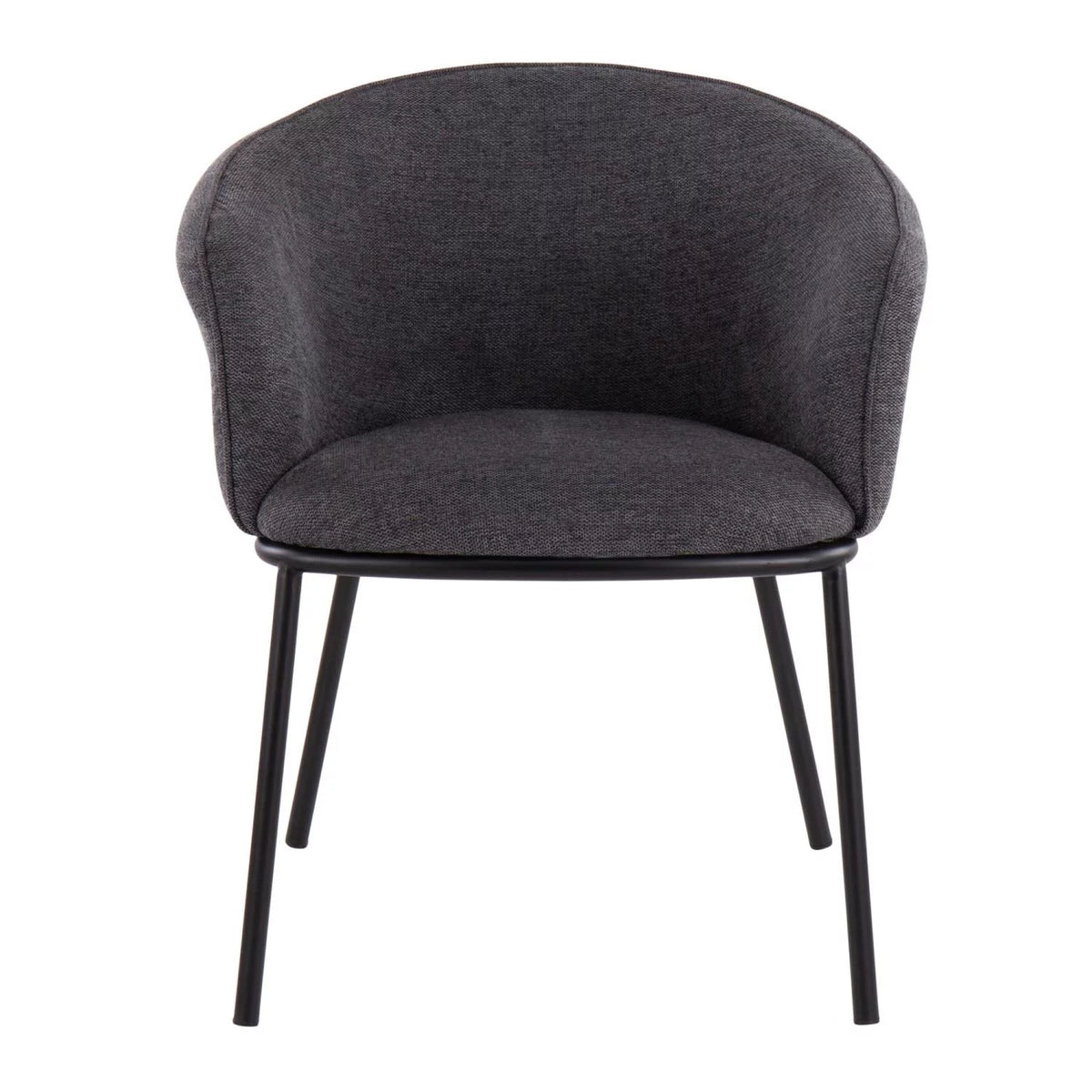 Black Steel and Charcoal Fabric Chair Q898295