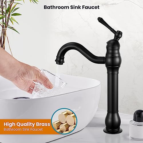 Single Handle Vessel Sink Faucet with Pop Up Drain, Oil Rubbed Bronze W704