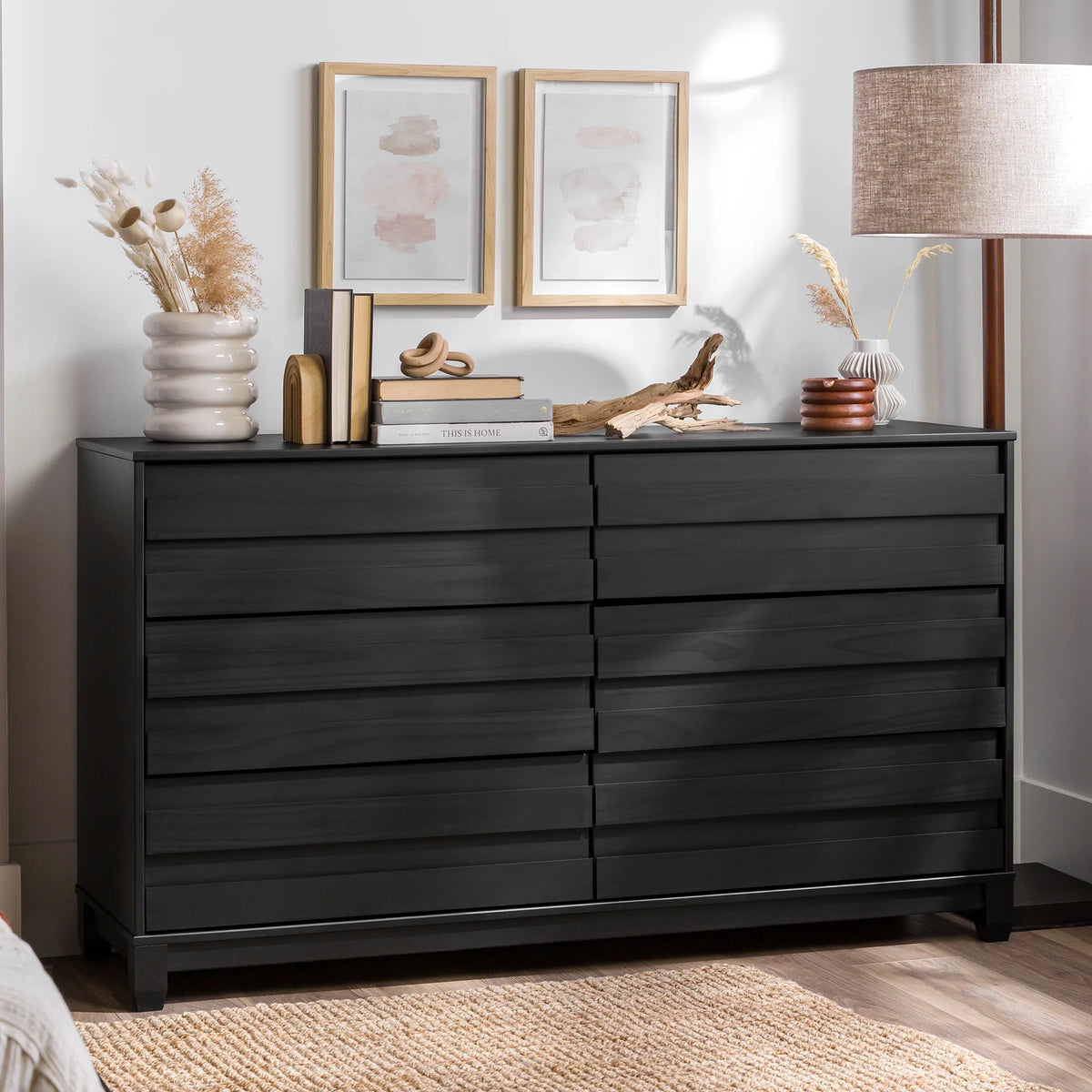 Black 6 Drawer Dresser I372