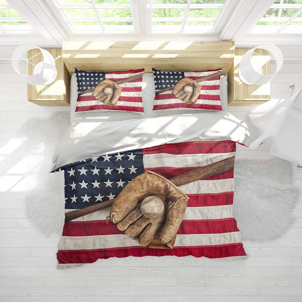 Full Size 3 Piece Baseball Bedding Sets M94186
