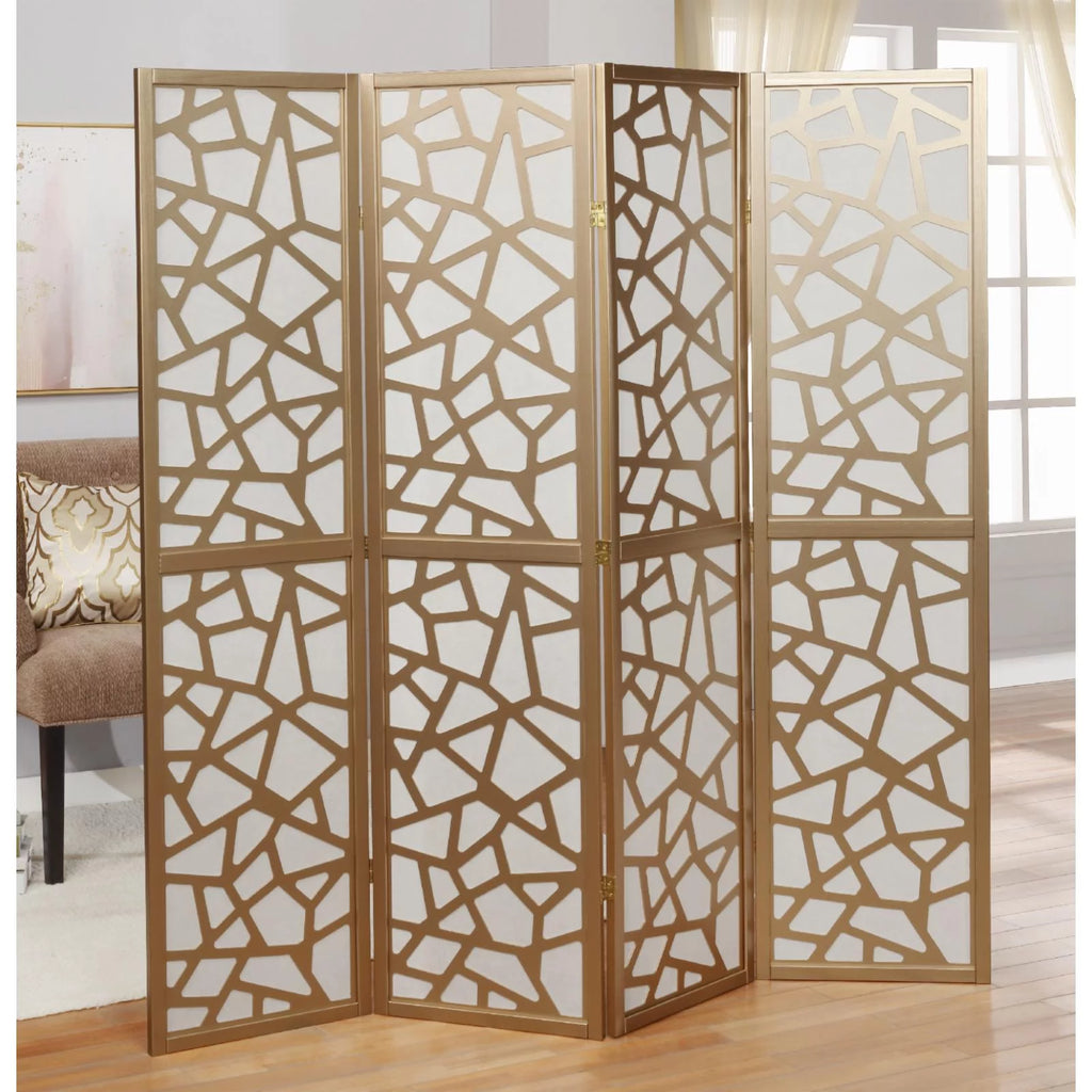 4 Panel Wood Frame Room Divider D80289
