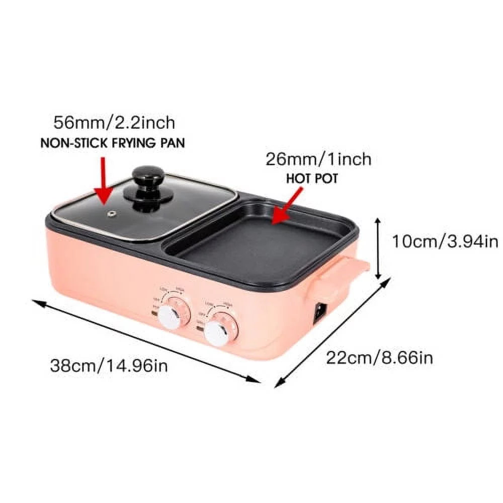 1500W 2in1 Non-Stick Electric Hot Pot and Grill U441633