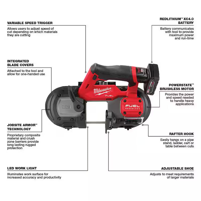 12V Cordless Compact Band Saw Kit with 4.0 Ah Battery M3548