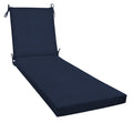 Solid Blue Polyester Outdoor Chaise Lounge Cushion L1634