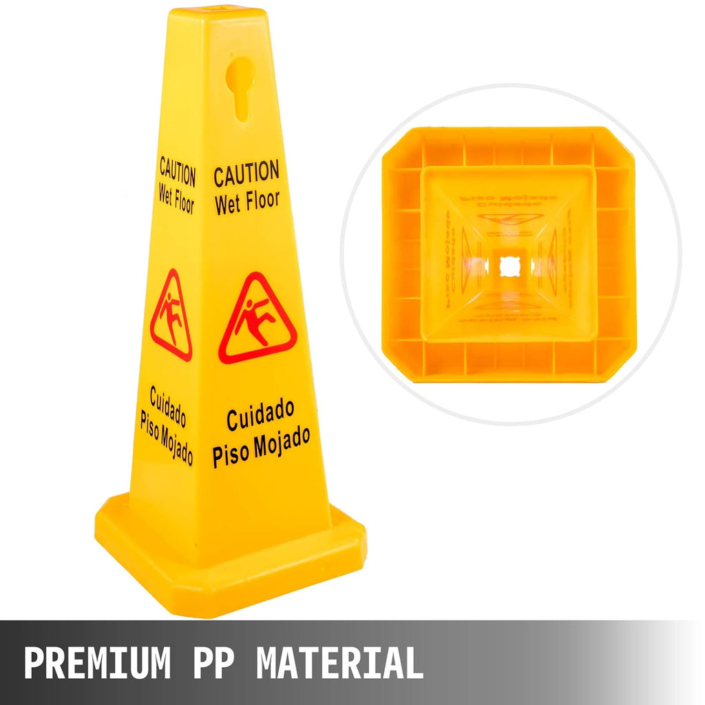 10 Pack 26-Inch Yellow 4 Sided Wet Floor Sign I282