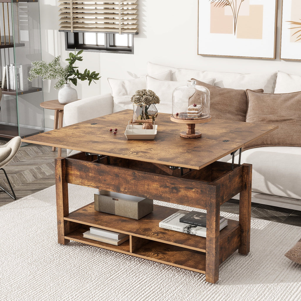 Lift Top Coffee Table with 3 Shelves Z883