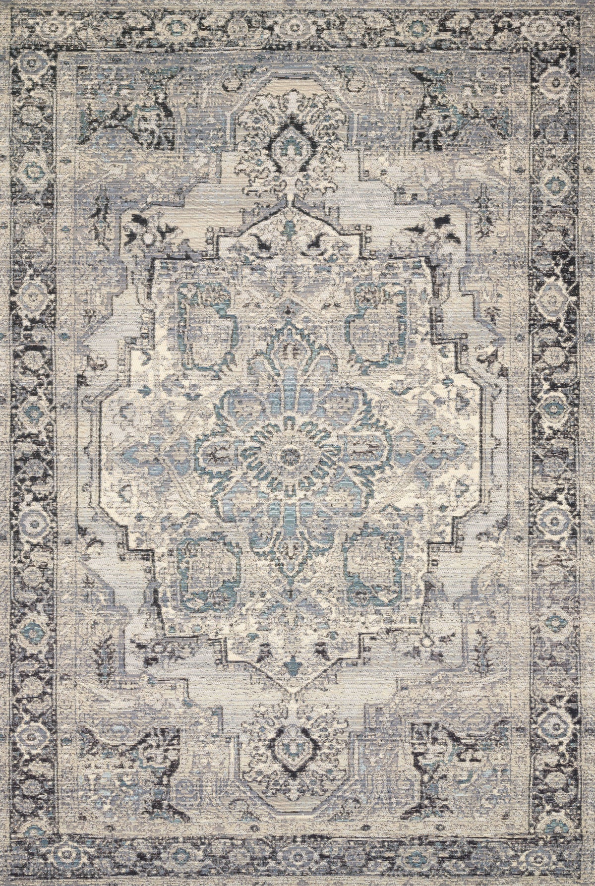Grey Blue Rug N7286