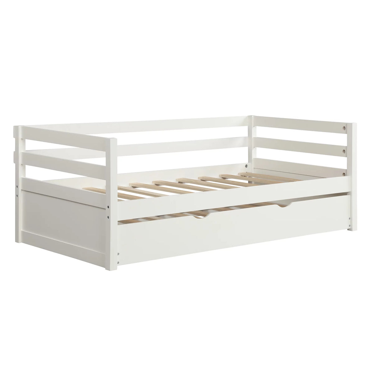 Solid Wood Daybed with Trundle White Q786941