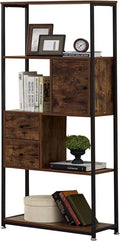 5 Shelf Folding Bookshelf with Metal Frame R107529