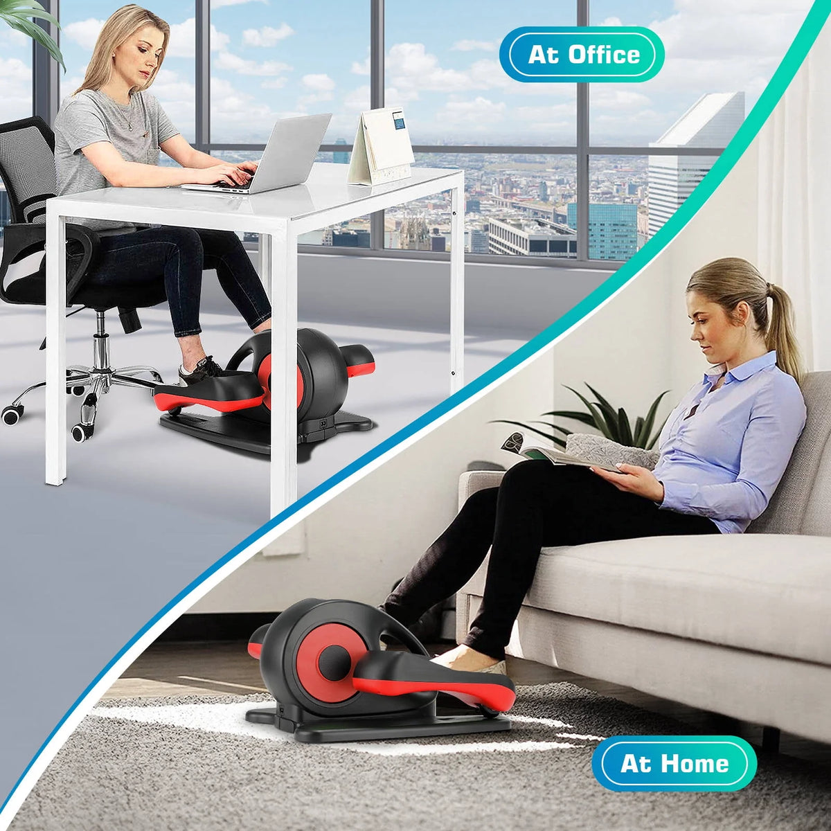 Under Desk Elliptical Pedal Exerciser with Remote & Data Monitor Q539845