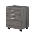 Filing Cabinet 3 Drawer Dark Taupe on Castors Z676