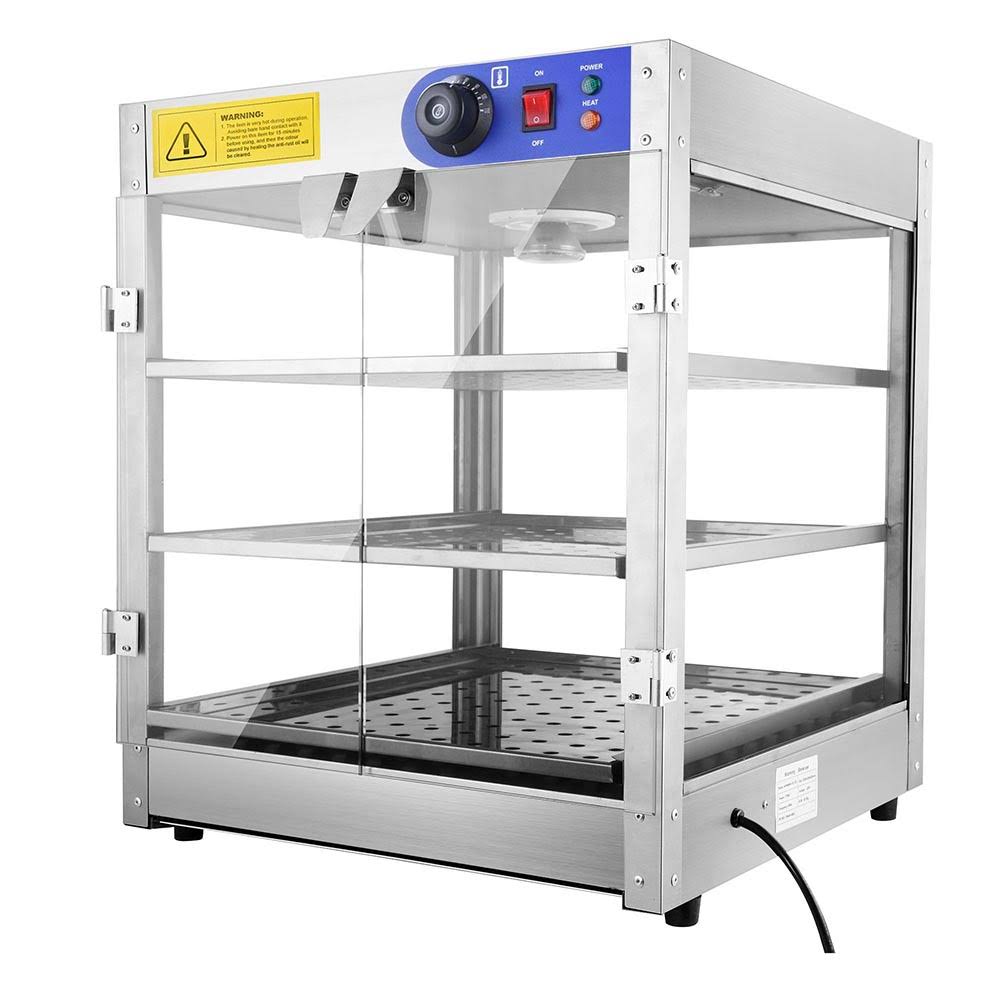 3-Tier Commercial Countertop Food Pizza Warmer 750W Pastry Display Case Q407