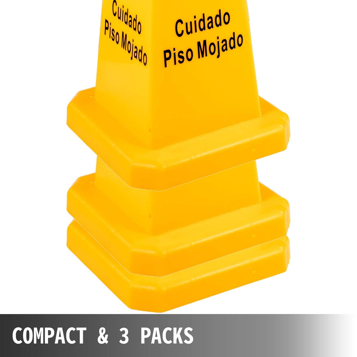 10 Pack 26-Inch Yellow 4 Sided Wet Floor Sign I282