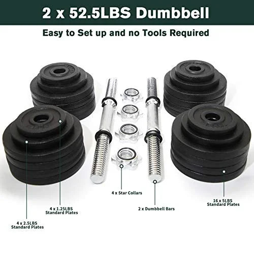 Adjustable Dumbbell Set 105 lbs B678