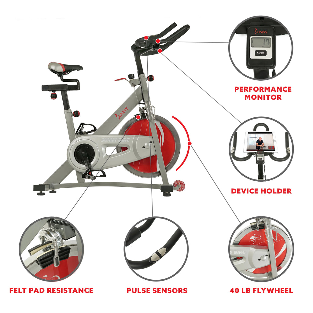 Stationary Belt Drive Indoor Cycling Exercise Bike with 40 lb Flywheel X22822
