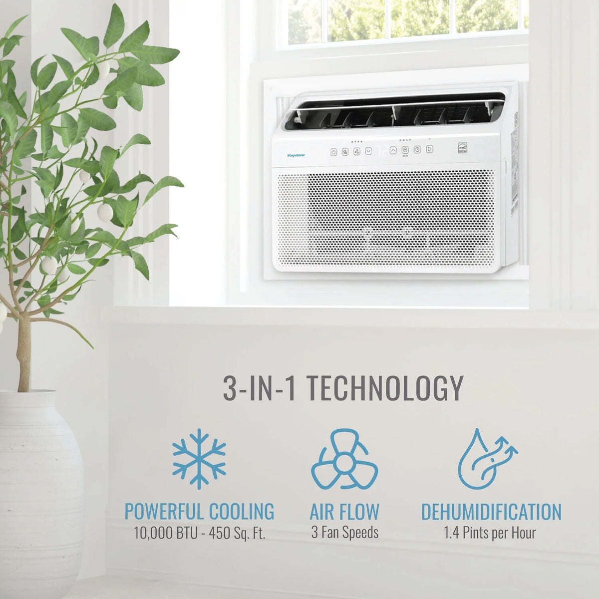 10,000 BTU Window Mounted Inverter Air Conditioner with Remote Control C2194