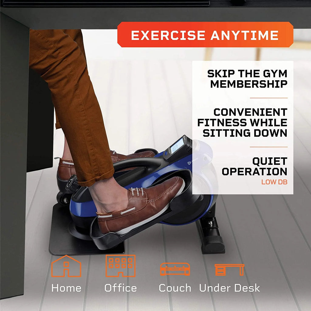 Blue Under Desk Elliptical Machine Foot Pedal Exerciser V2804