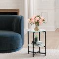 2-Layer Tempered Glass Round End Table C366358