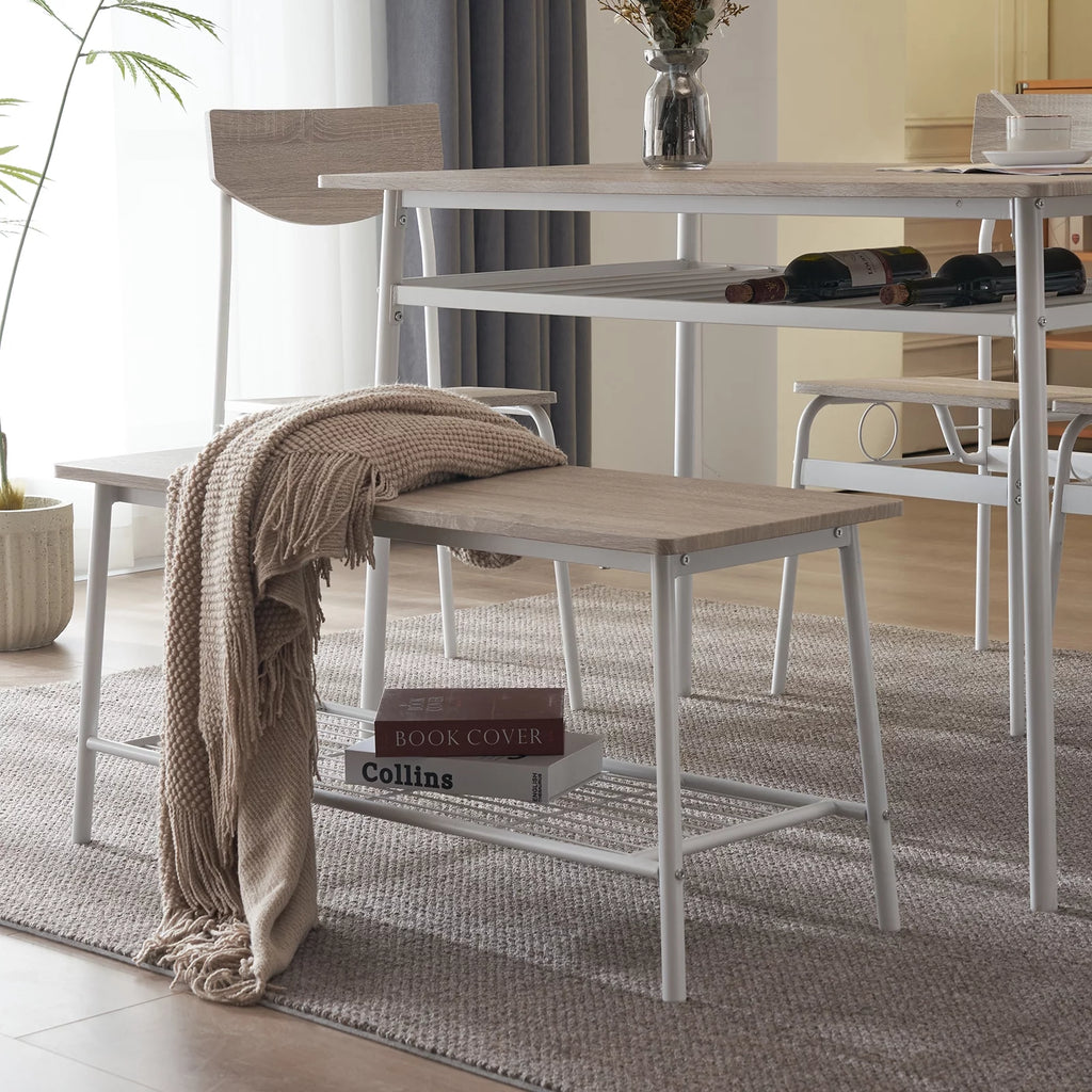 6-Piece Dining Room Set with 4 Chairs and 1 Bench F749