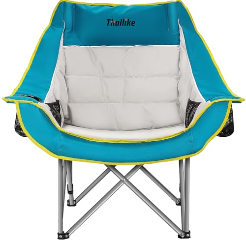 Oversized Heavy Duty Folding Camping Chair with Cup Holders and Carry Bag D54301