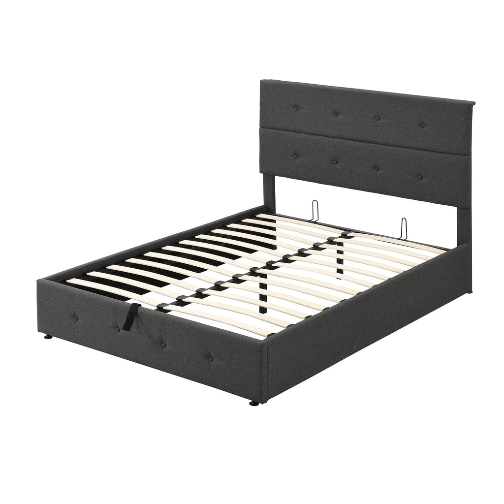 Upholstered Full Storage Platform Bed Y446