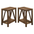 Rustic Oak Narrow End Table Set of 2 O7287