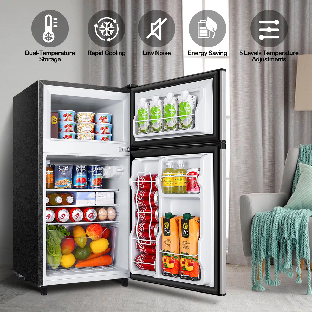 3.5 Cu ft Two Door Mini Fridge T968