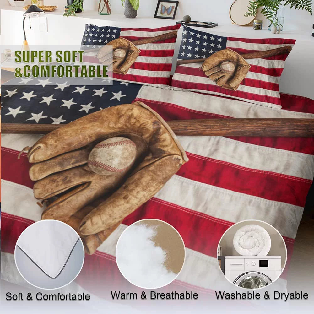 Full Size 3 Piece Baseball Bedding Sets M94186