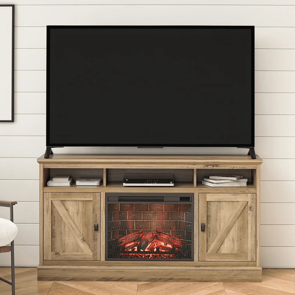 Black Oak Electric Fireplace TV Stand C9483