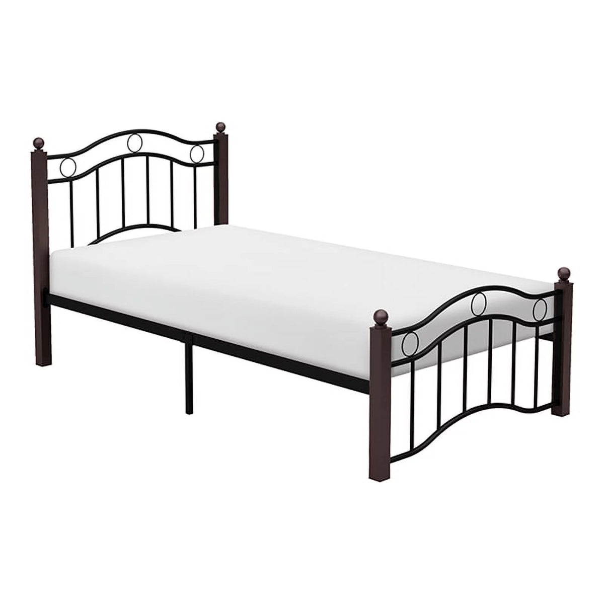 Black and Brown Metal Twin Platform Bed I72856