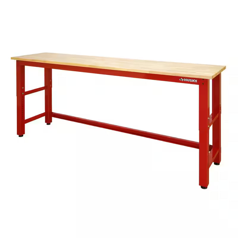 8 ft. Adjustable Height Solid Wood Top Workbench Y629803
